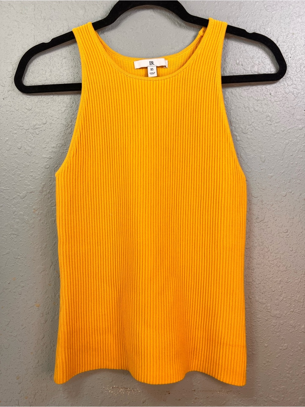Banana Republic Fitted Rib Knit Tank Top Marigold Yellow XS